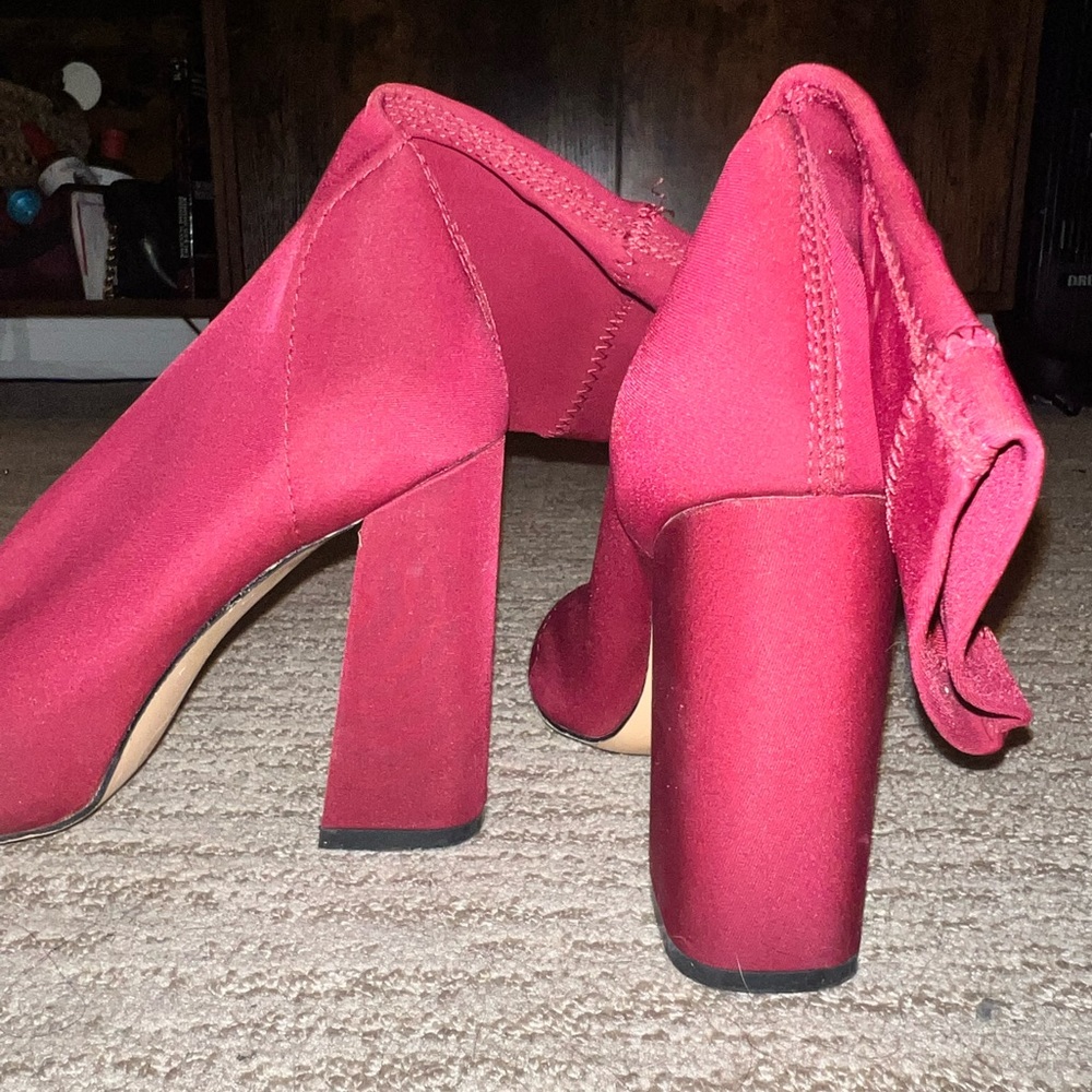 Deep red PLT booties- thick heel! Size 9US - Picture 4 of 4